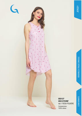CAMICIA NOTTE DONNA S/M U55127 Tellini S.r.l. Ingrosso Abbigliamento